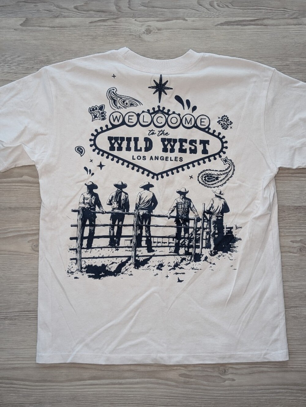 CVLA Welcome To The Wild West Los Angeles Graphic T Shirt Medium White
